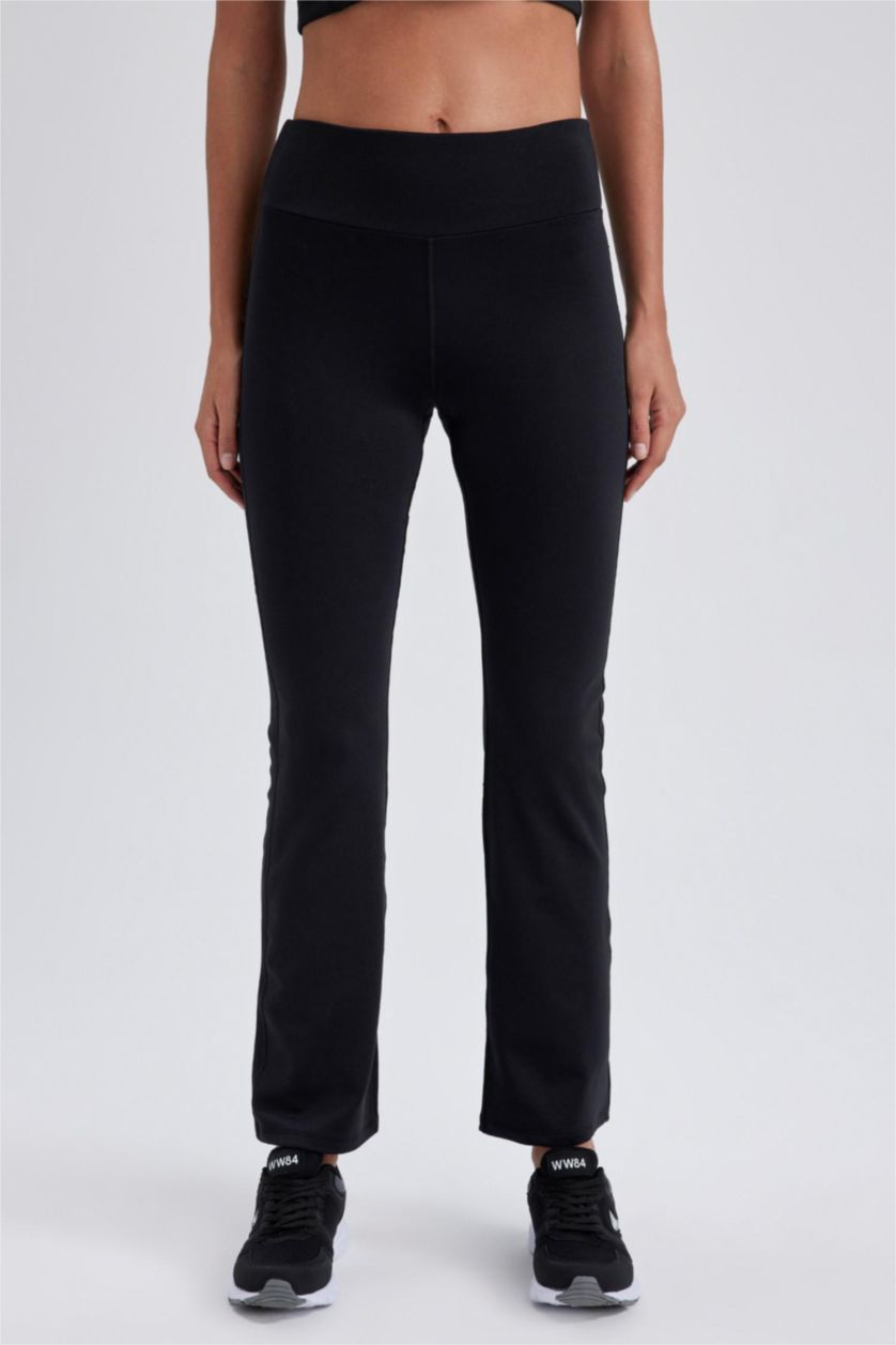 WOMAN Black Defacto Fit Wide Leg Soft Pile Sweatpants