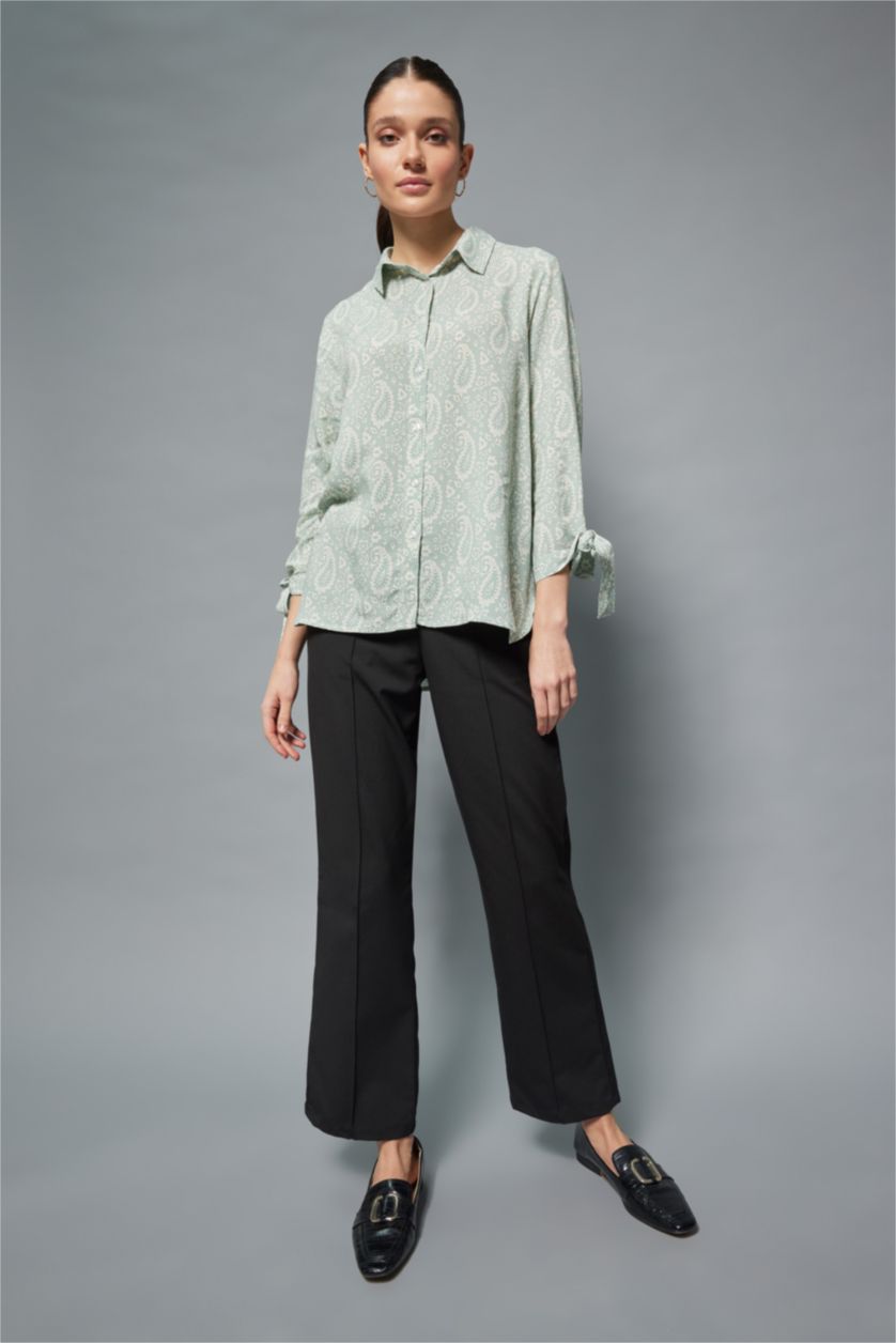 Kadın Siyah Straıght Fıt Düz Paça Pantolon