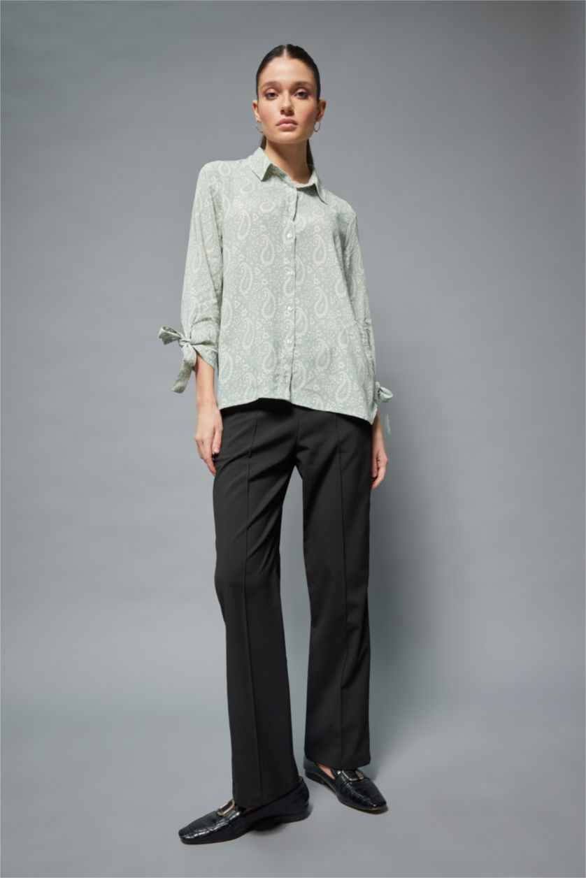 Kadın Siyah Straıght Fıt Düz Paça Pantolon