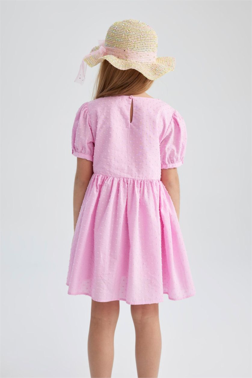 GIRLS & TEENS Light Pink Regular Fit Cotton Dress
