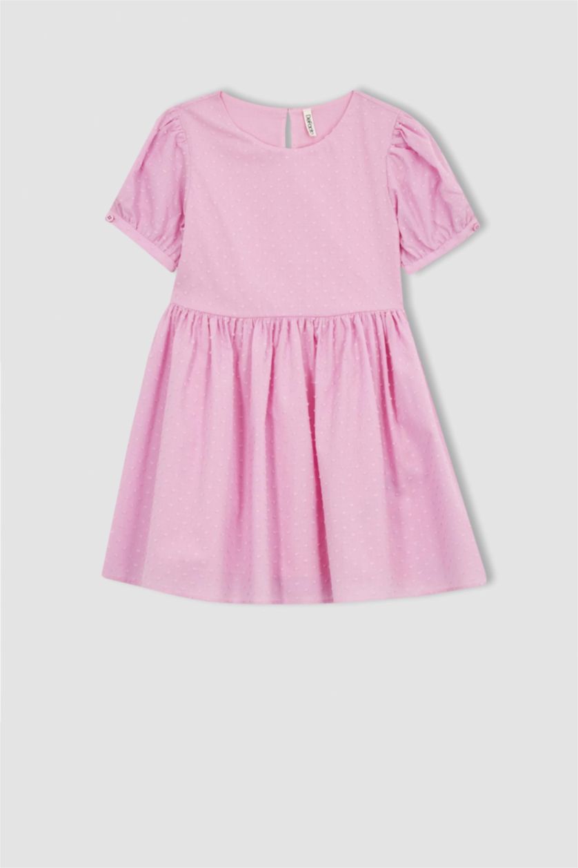 GIRLS & TEENS Light Pink Regular Fit Cotton Dress