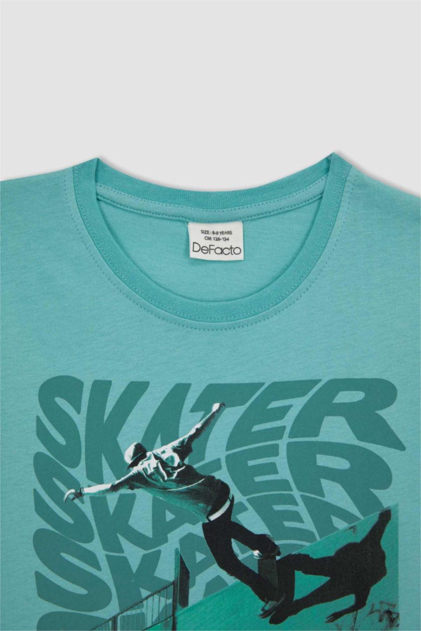 أولاد أخضر فاتح طقم اولادي شورت تيشيرت - قطعتين