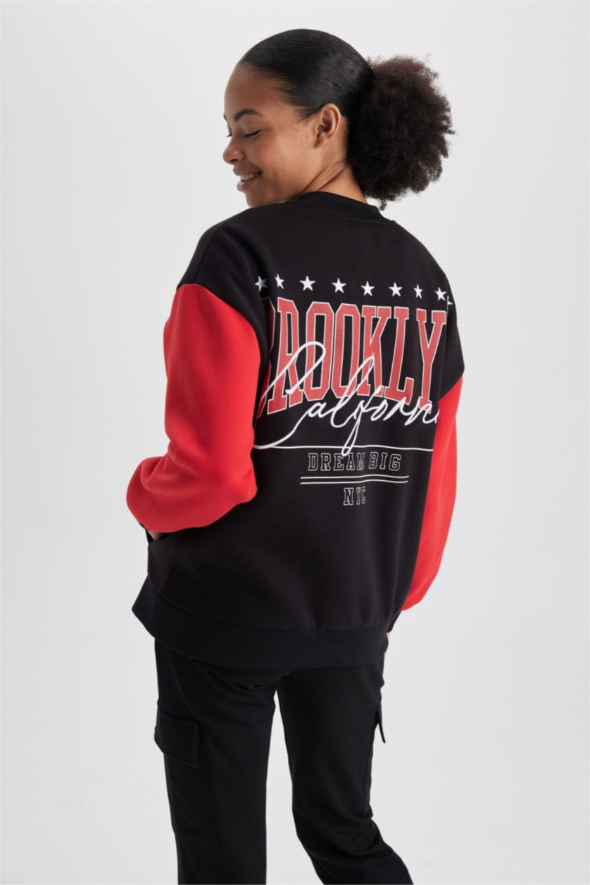 FEMME Noir Cardigan Oversize imprimé de DeFacto Fit