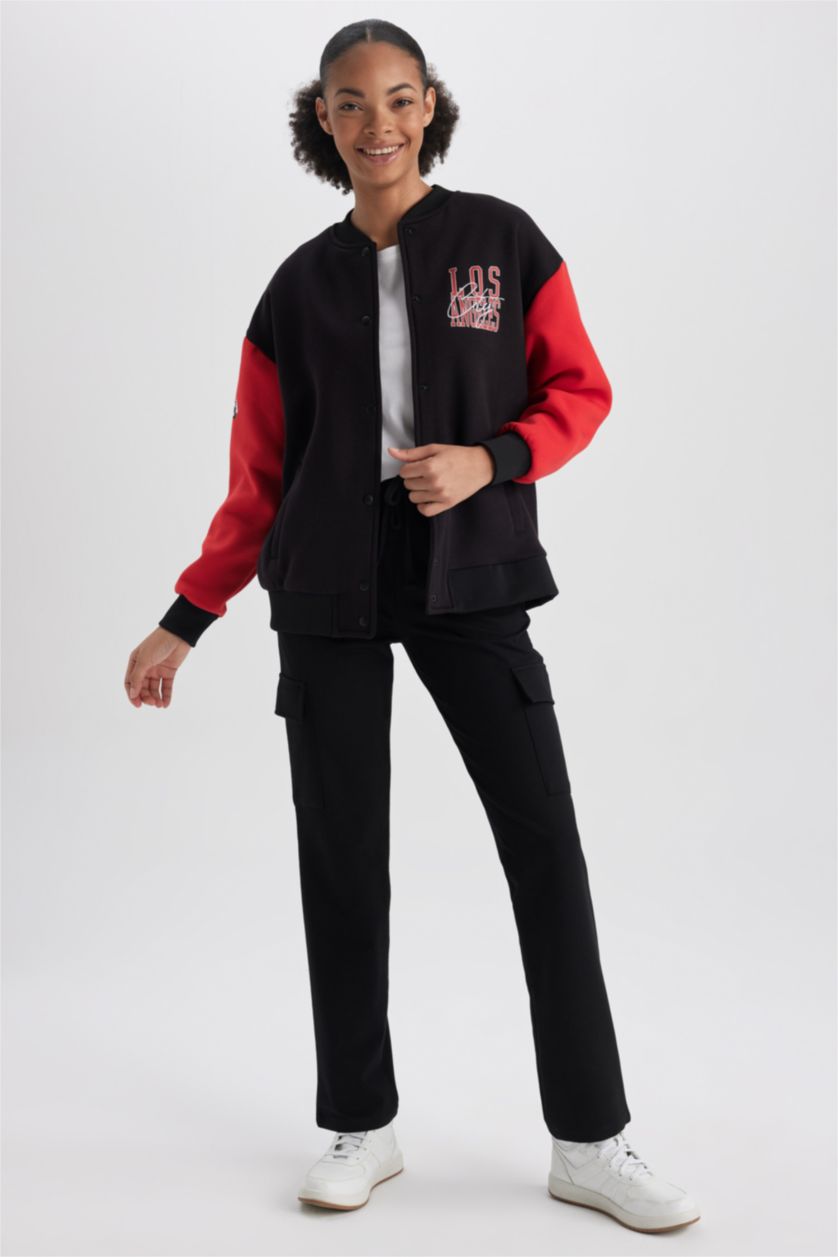 FEMME Noir Cardigan Oversize imprimé de DeFacto Fit