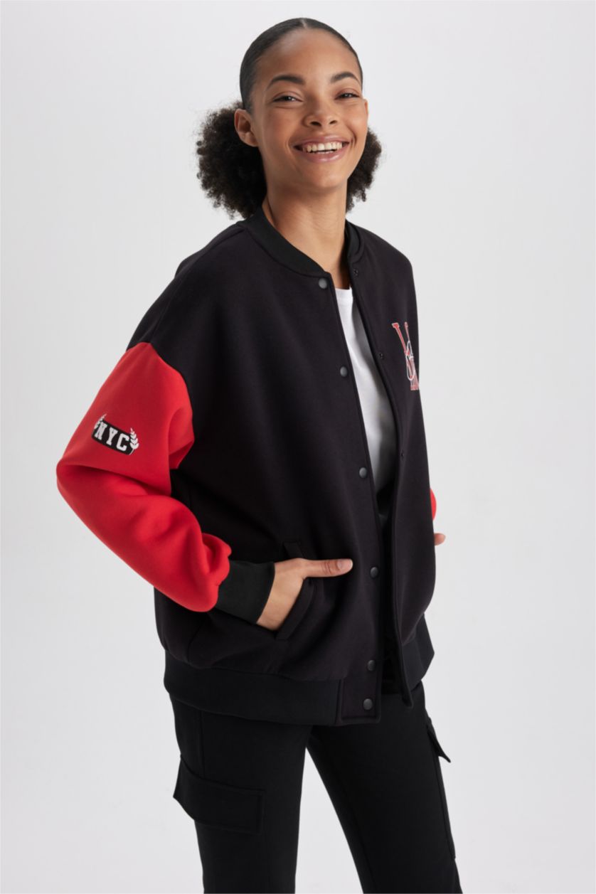 FEMME Noir Cardigan Oversize imprimé de DeFacto Fit