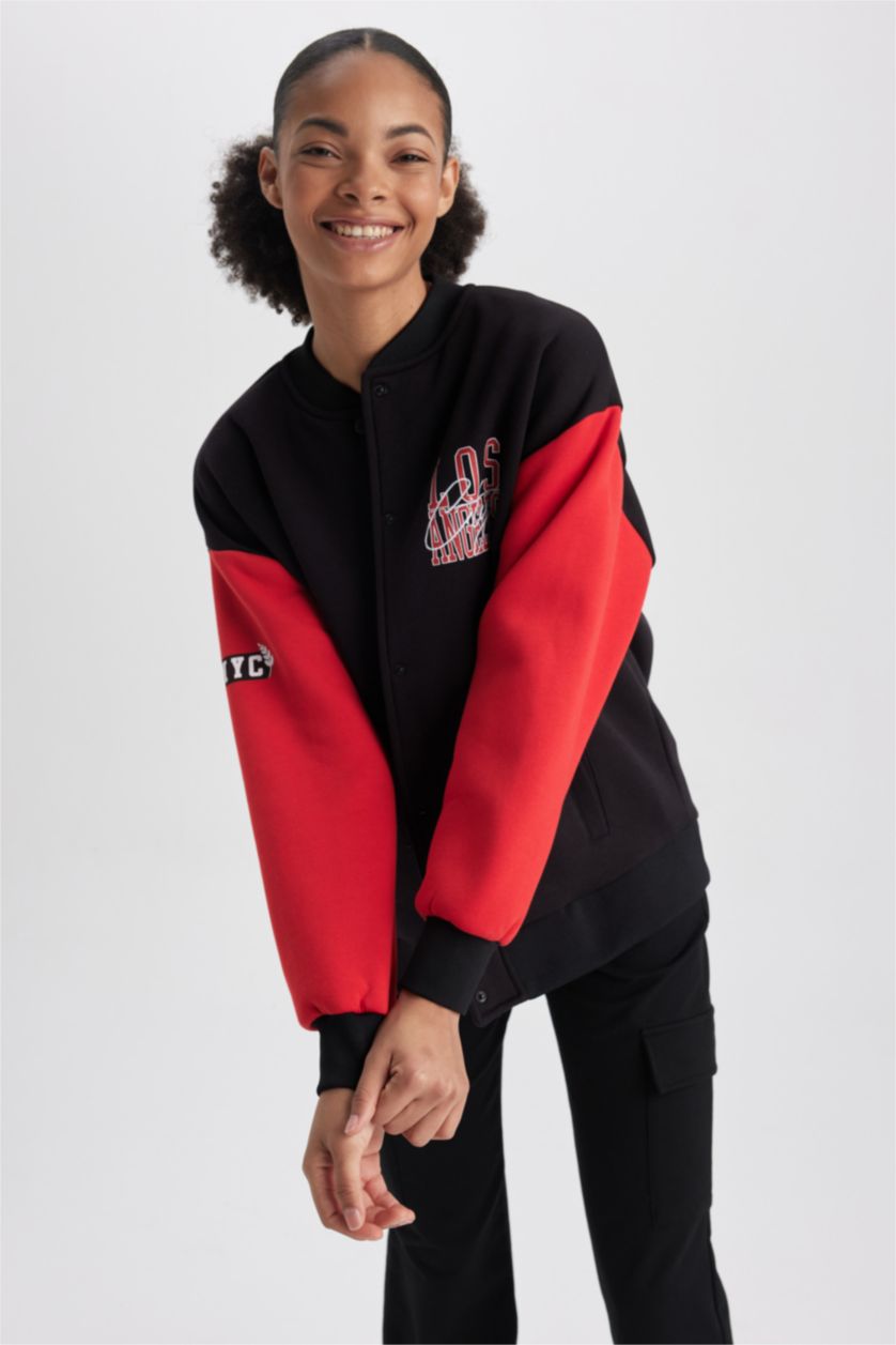 FEMME Noir Cardigan Oversize imprimé de DeFacto Fit