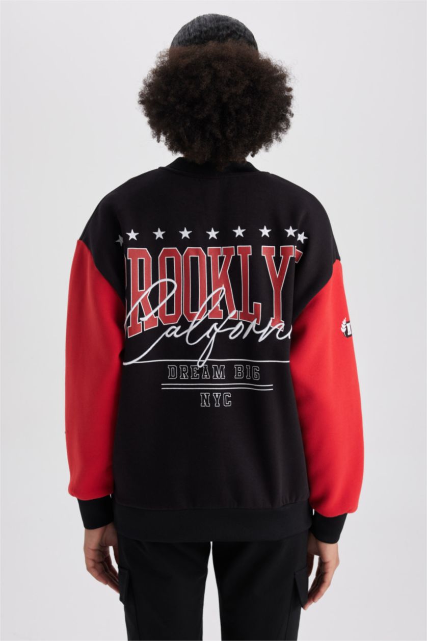 FEMME Noir Cardigan Oversize imprimé de DeFacto Fit