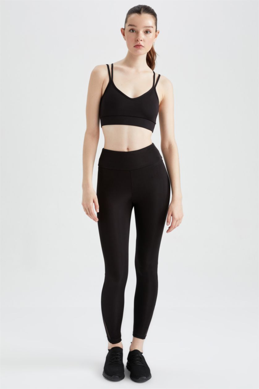WOMAN Black Defacto Fit Sports Leggings