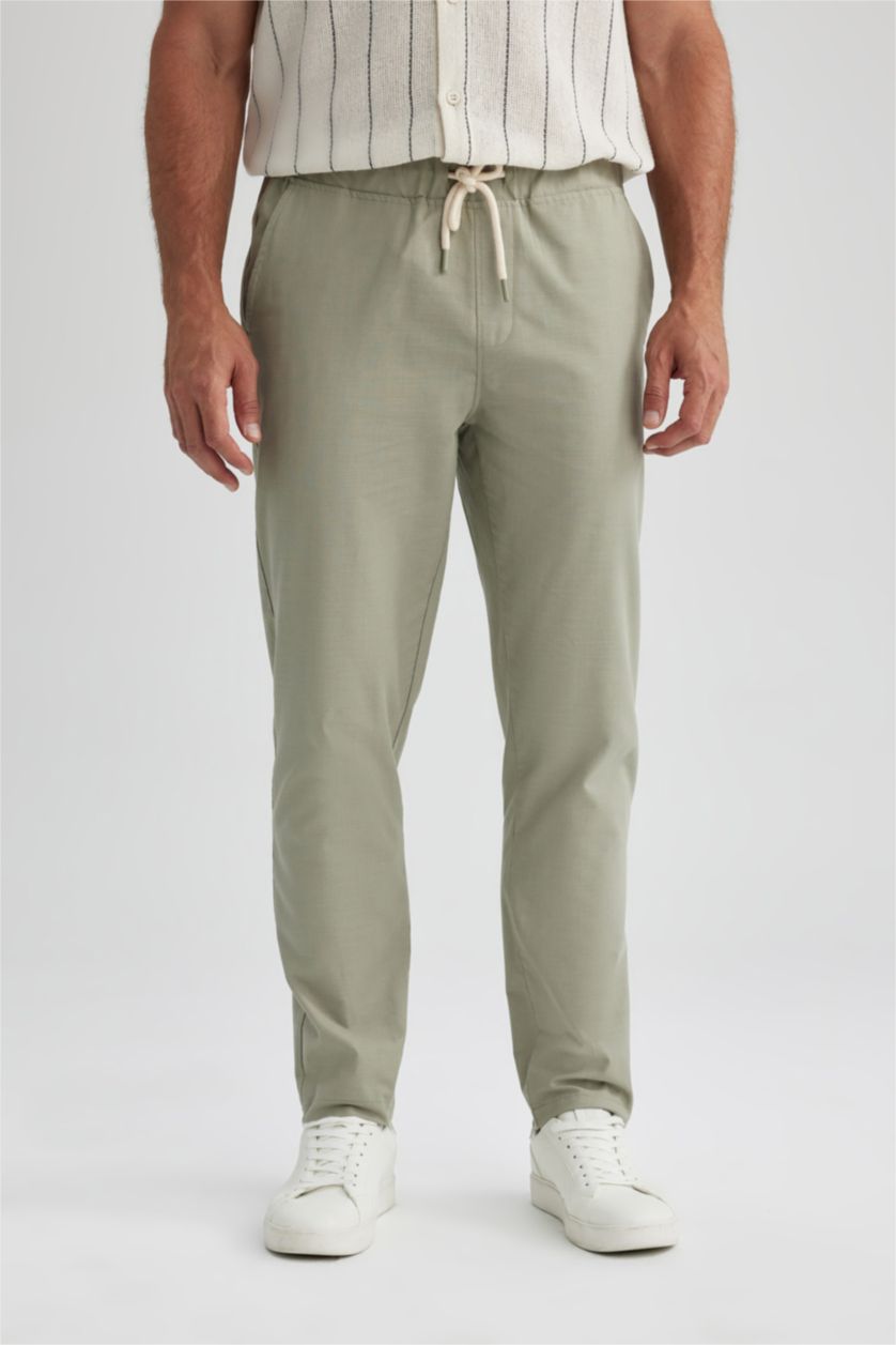 Ерлер Жеңіл хаки джоггер пішімі мақта слим хем Шалбар