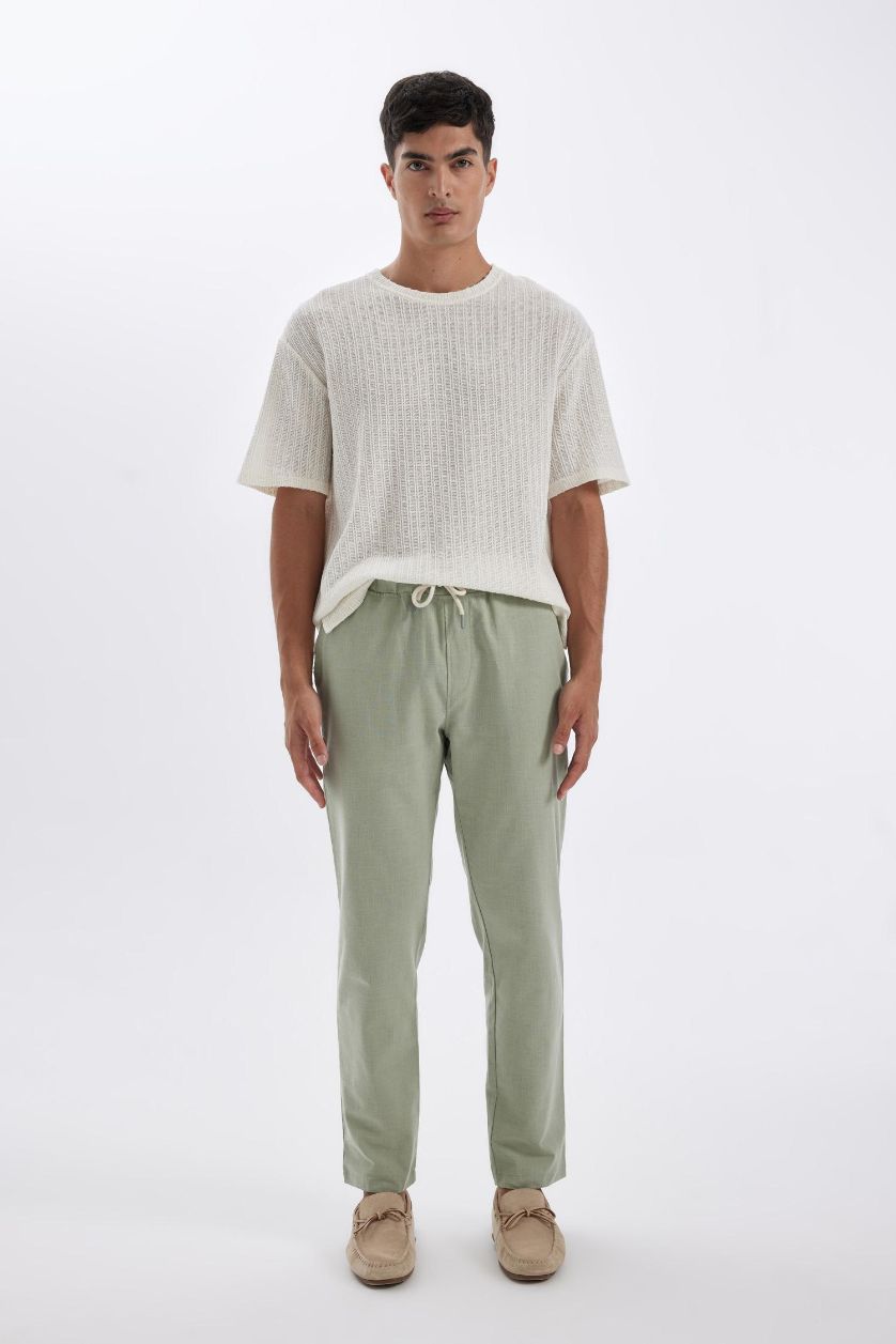 MAN Green Skinny Leg Cotton Jogger