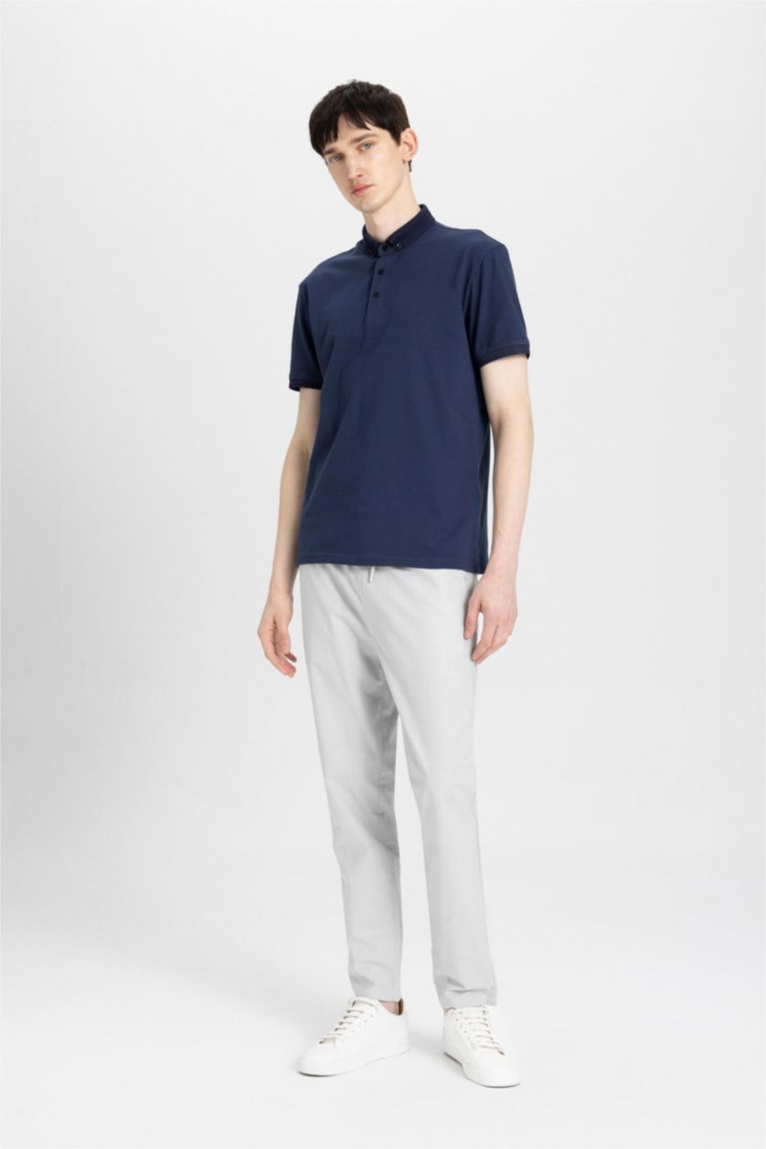 Man Light Grey jogger Super Skinny Hem Cotton Trousers