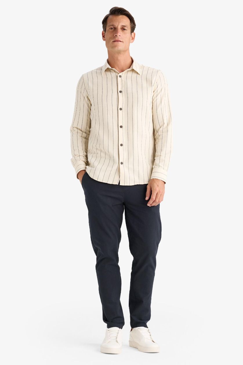 Man Dark Anthracite Cotton Skinny Leg Elastic Waist Summer Joggers