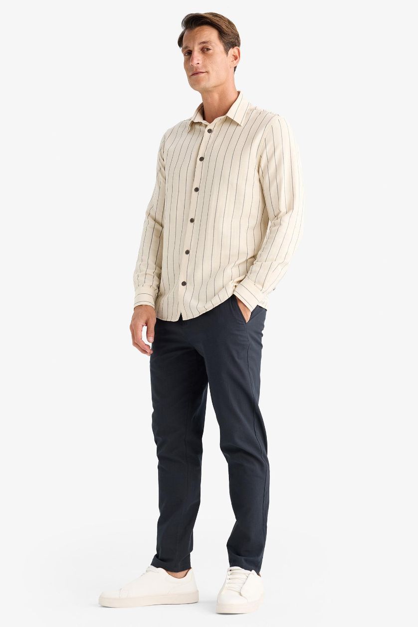 Man Dark Anthracite Cotton Skinny Leg Elastic Waist Summer Joggers