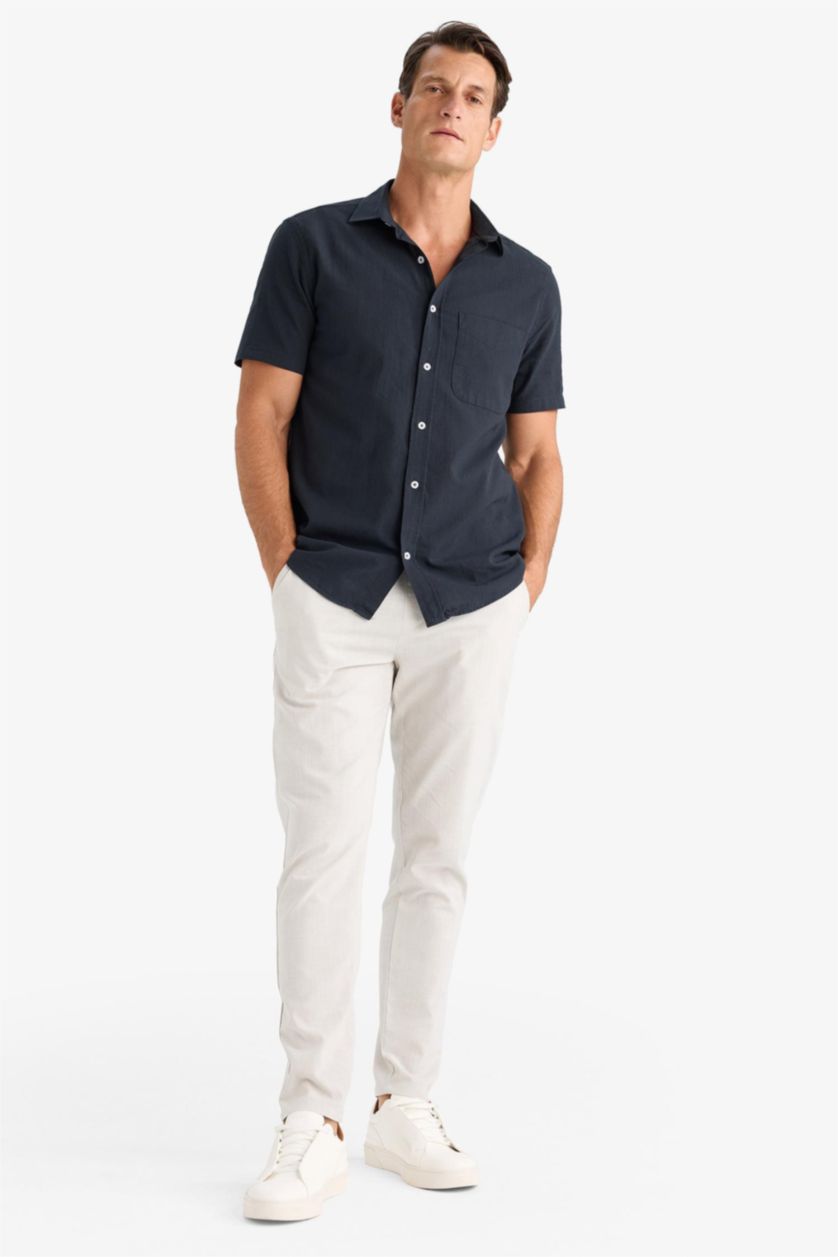 رجال رمادي فاتح بنطلون جوجر قطن برجل ضيق