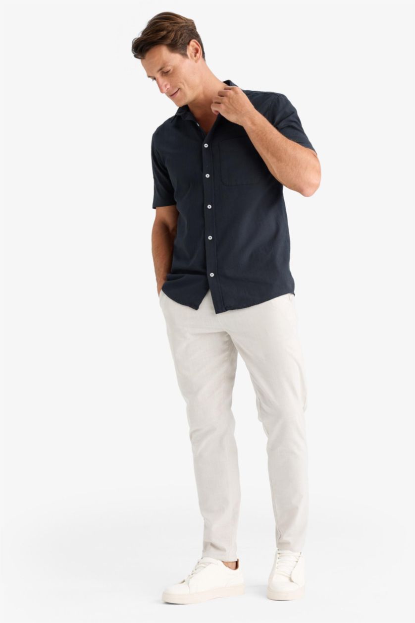 رجال رمادي فاتح بنطلون جوجر قطن برجل ضيق