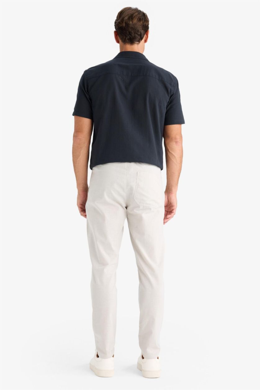 رجال رمادي فاتح بنطلون جوجر قطن برجل ضيق