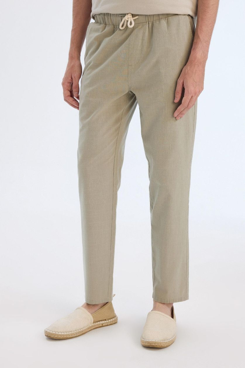 رجال كاكي بنطلون جوجر قطن برجل ضيق