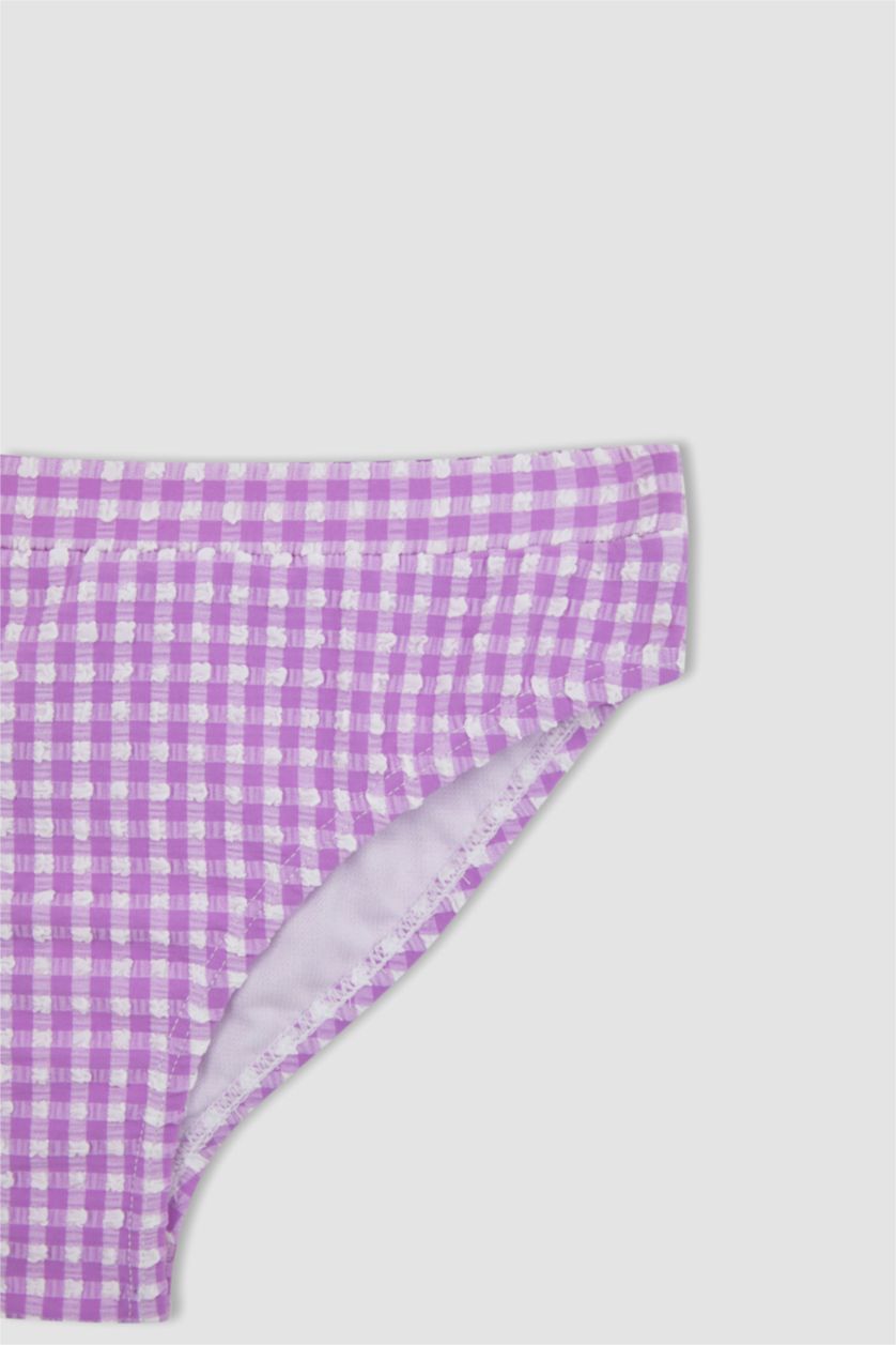 Kız Çocuk - Genç Kız Mor Kareli Bikini Takımı Kız Çocuk