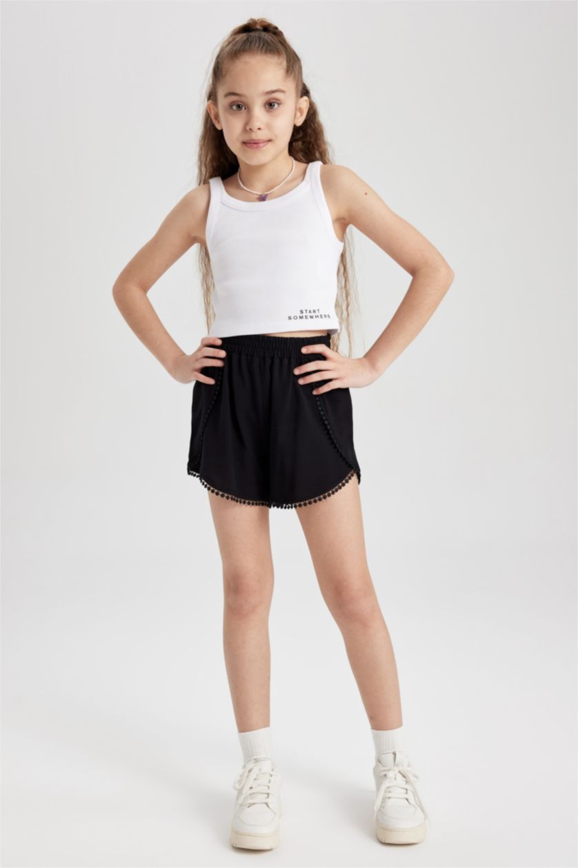 GIRLS & TEENS Black Girl Viscose Shorts