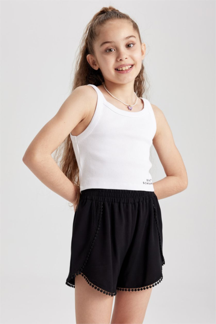 GIRLS & TEENS Black Girl Viscose Shorts