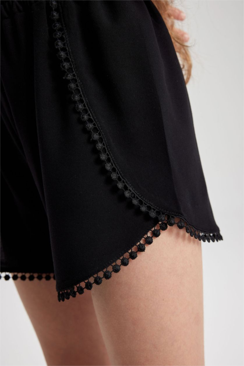 GIRLS & TEENS Black Girl Viscose Shorts