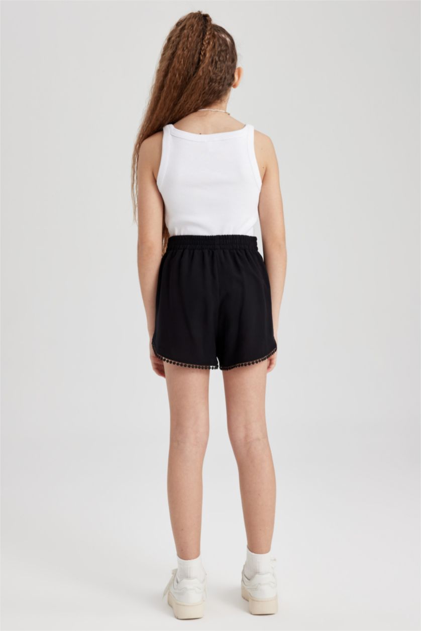 GIRLS & TEENS Black Girl Viscose Shorts