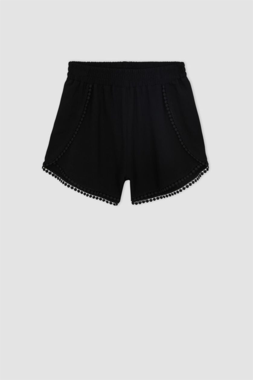 GIRLS & TEENS Black Girl Viscose Shorts