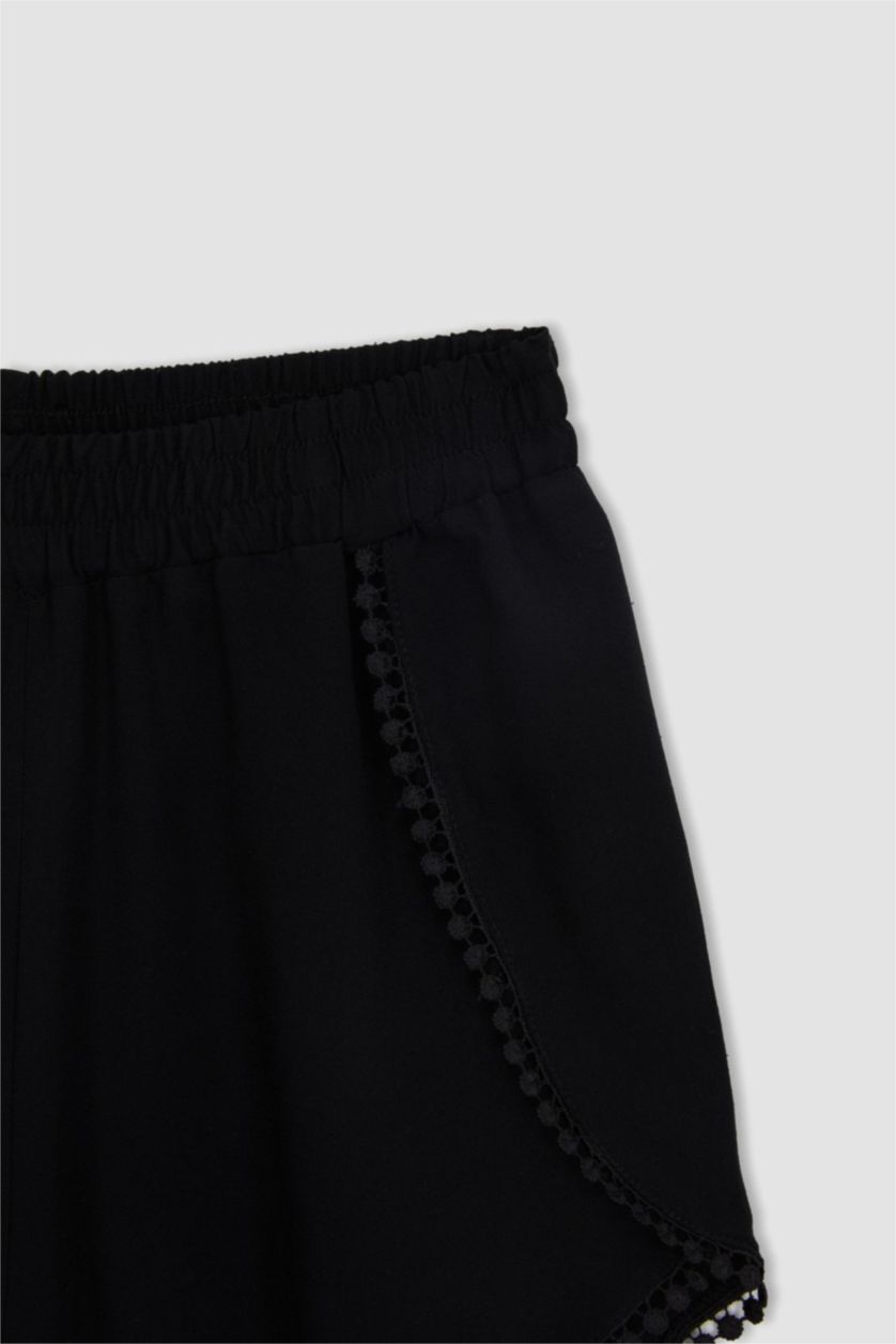 GIRLS & TEENS Black Girl Viscose Shorts