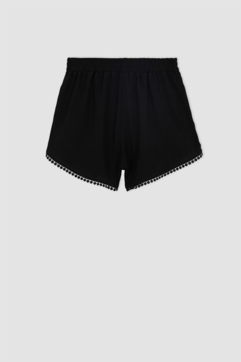 GIRLS & TEENS Black Girl Viscose Shorts