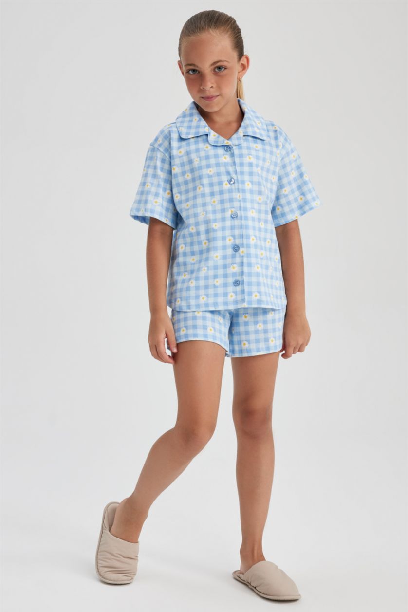 GIRLS & TEENS Light Blue طقم بيجاما قصة عادية