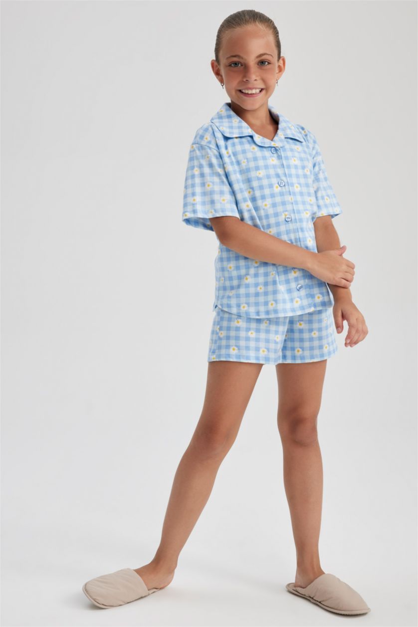 GIRLS & TEENS Light Blue طقم بيجاما قصة عادية
