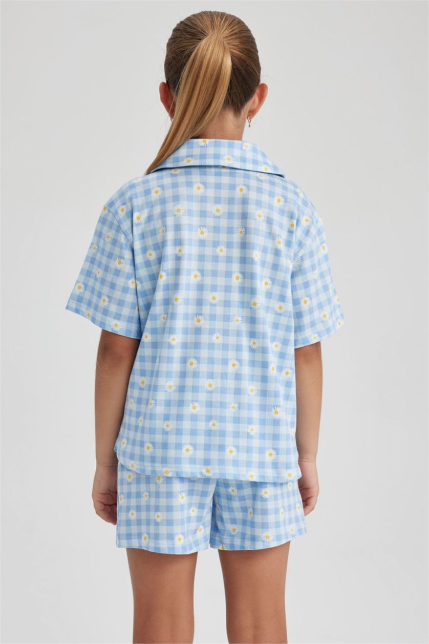 GIRLS & TEENS Light Blue طقم بيجاما قصة عادية