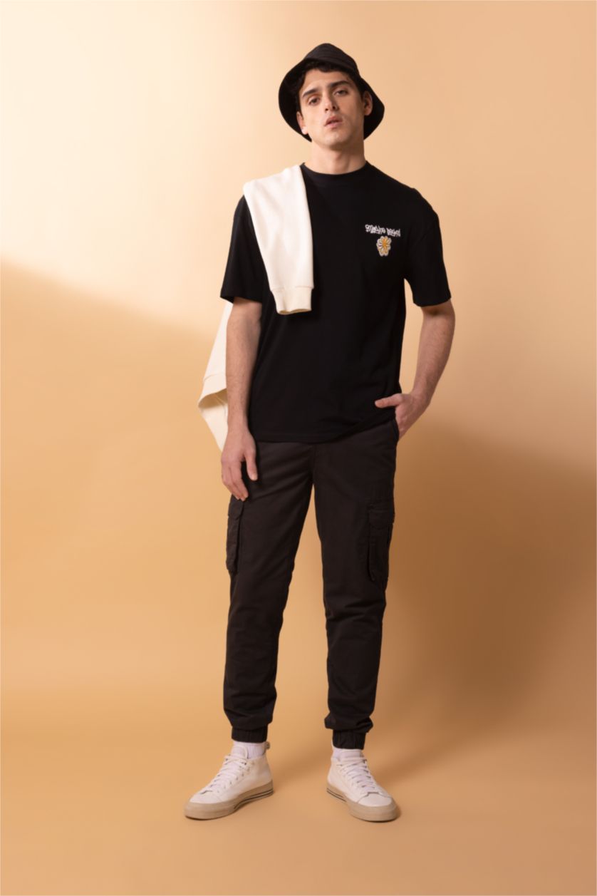 MAN Anthracite Slim Cargo Jogger Trousers