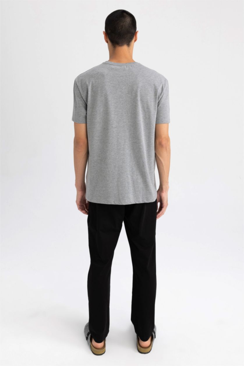 HOMME Gris Ensemble 2 Pièces À Manches Courtes Et Coupe Régulière