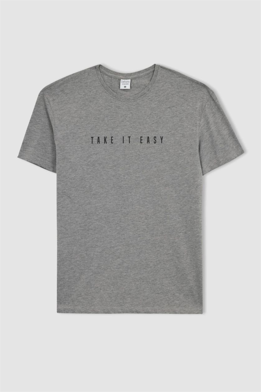 HOMME Gris Ensemble 2 Pièces À Manches Courtes Et Coupe Régulière