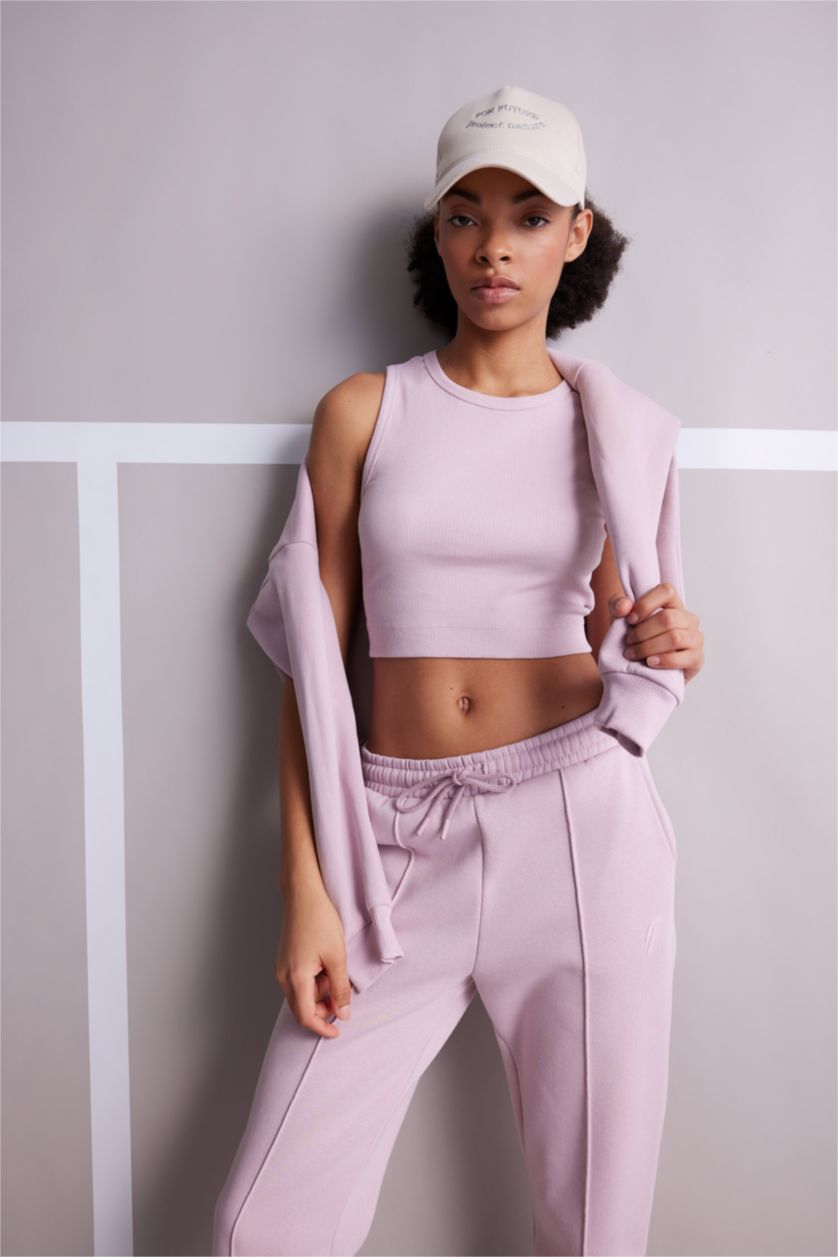 FEMME Bordeaux Débardeur Ctelé Coupe slim raccourcie col rond