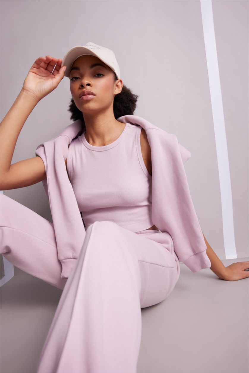 FEMME Bordeaux Débardeur Ctelé Coupe slim raccourcie col rond