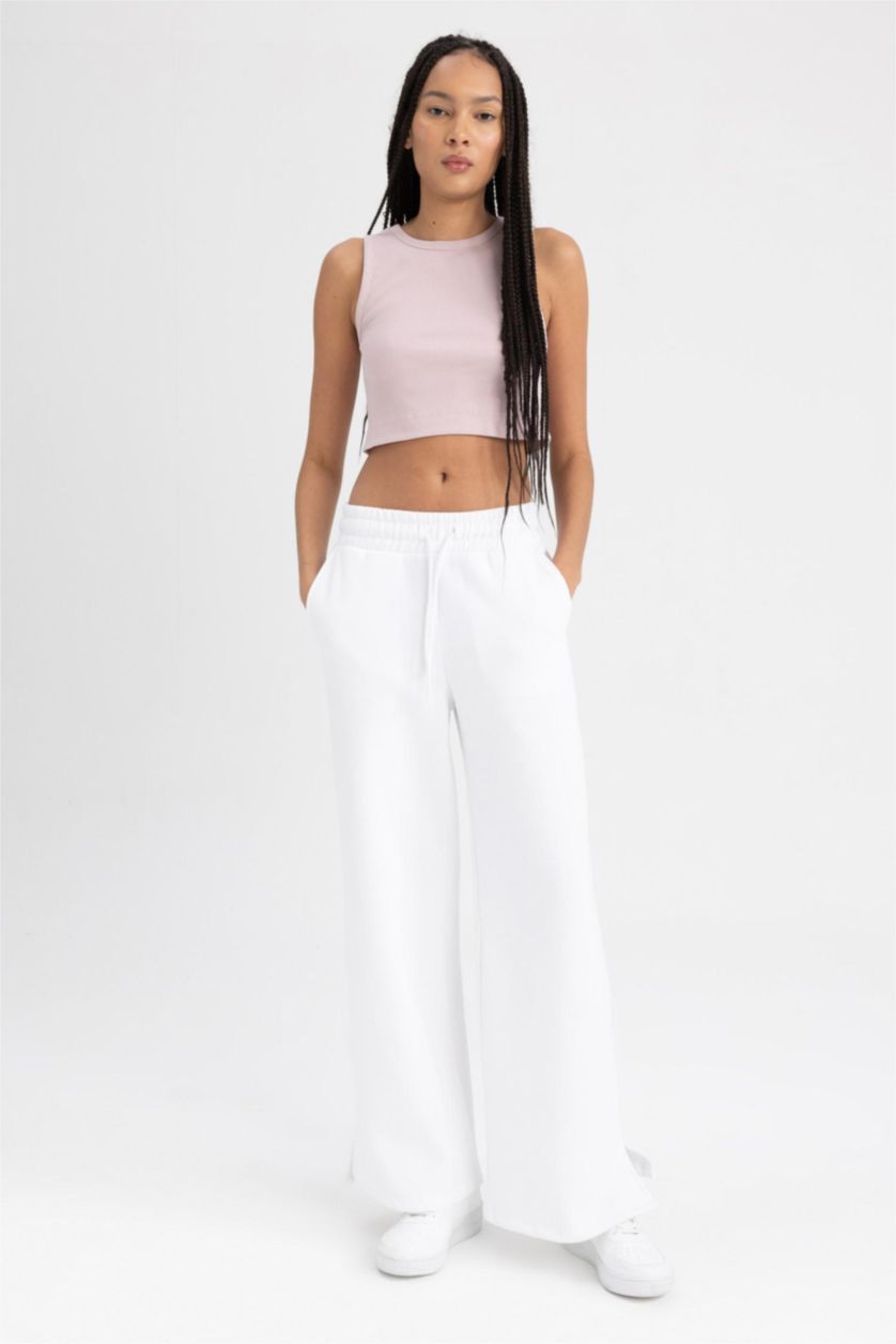 FEMME Bordeaux Débardeur Ctelé Coupe slim raccourcie col rond