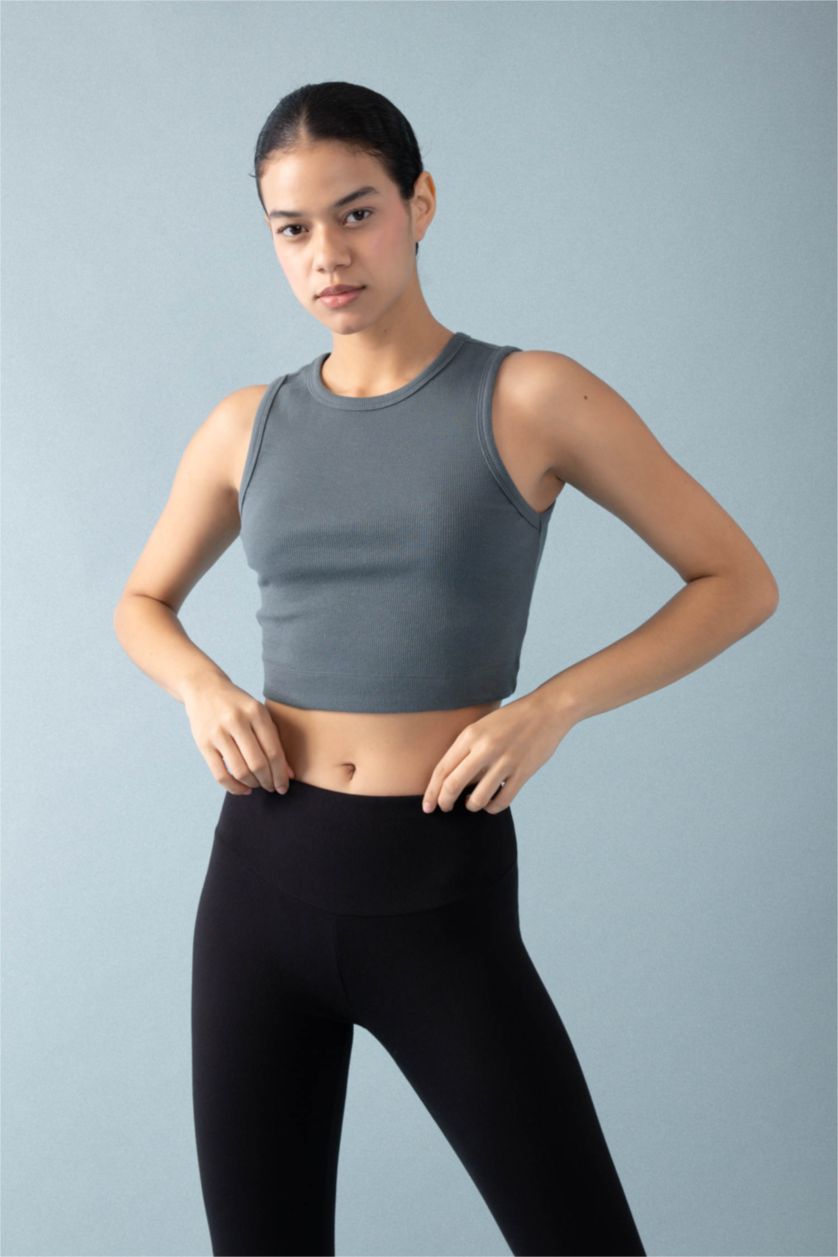 FEMME Vert Débardeur de sport Slim col rond