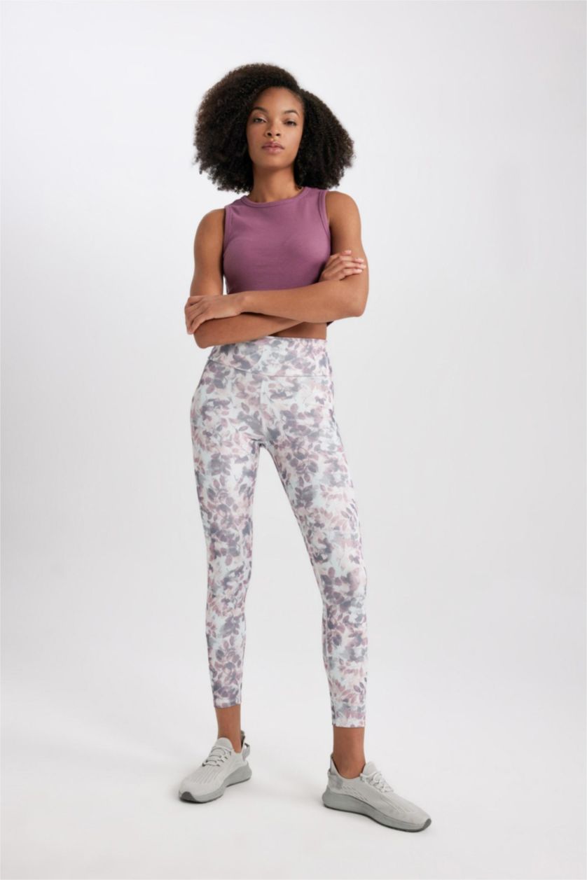 نساء بنفسجي كروب توب سليم فيت بياقة مستديرة بدون كم