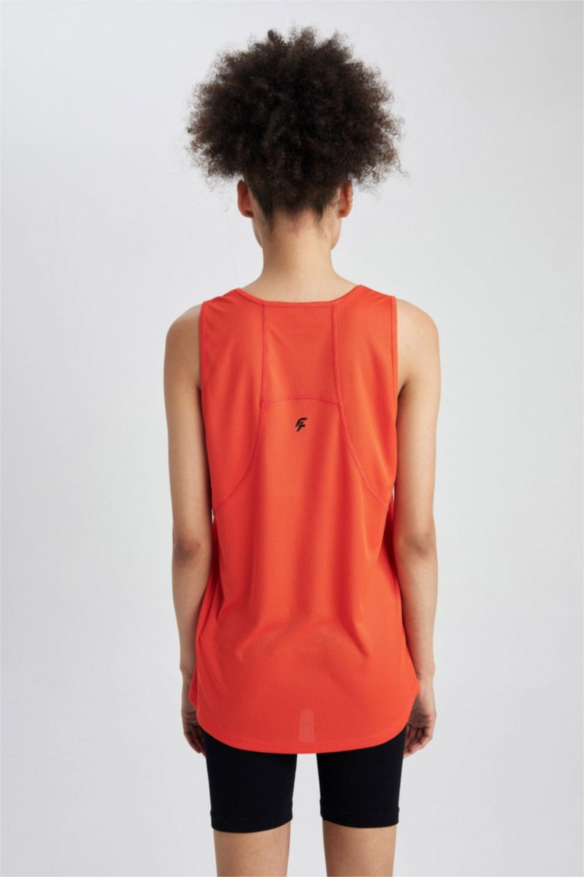 FEMME Orange Defacto Fit Comfort Fit Col Rond Athlète Athlète