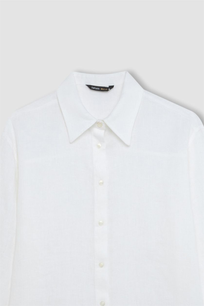 Kadın Beyaz Oversıze Keten