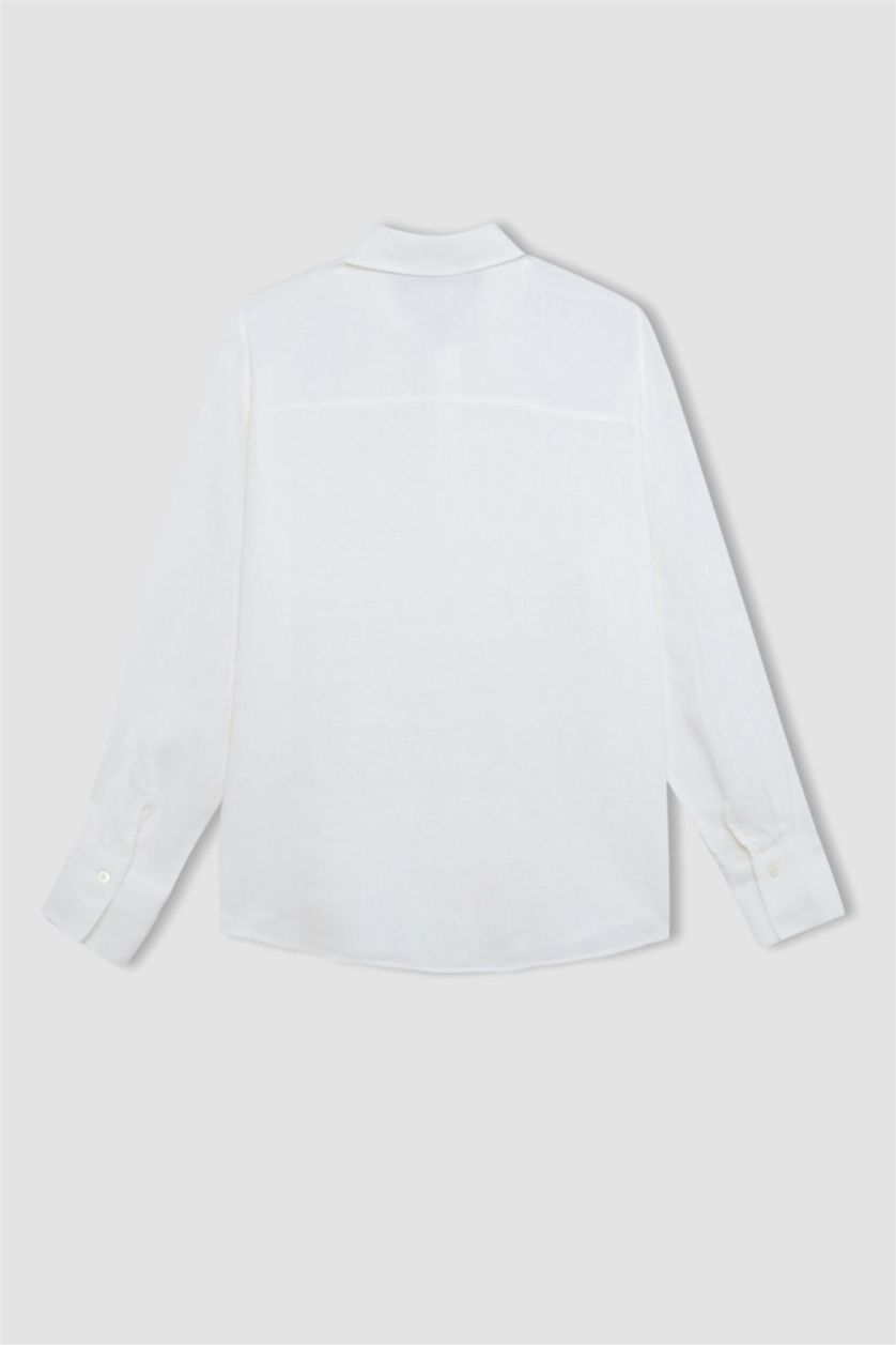 Kadın Beyaz Oversıze Keten