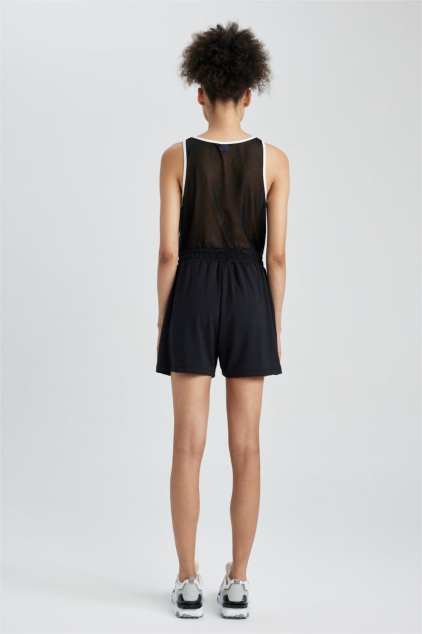 حريمي أسود شورت رياضي قصة عادية بجيب من DeFactoFit