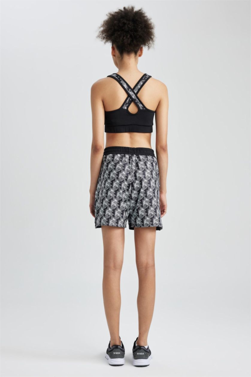 حريمي أسود شورت رياضي قصة عادية بجيب من DeFactoFit