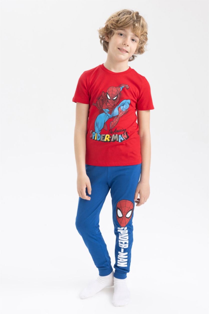 BOYS & TEENS Red Boy Regular Fit Marvel Spiderman Licensed Pajamas