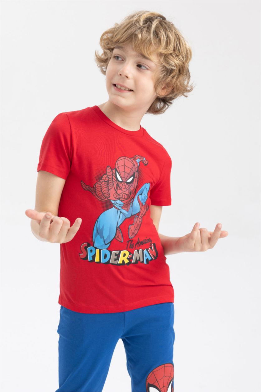 BOYS & TEENS Red Boy Regular Fit Marvel Spiderman Licensed Pajamas