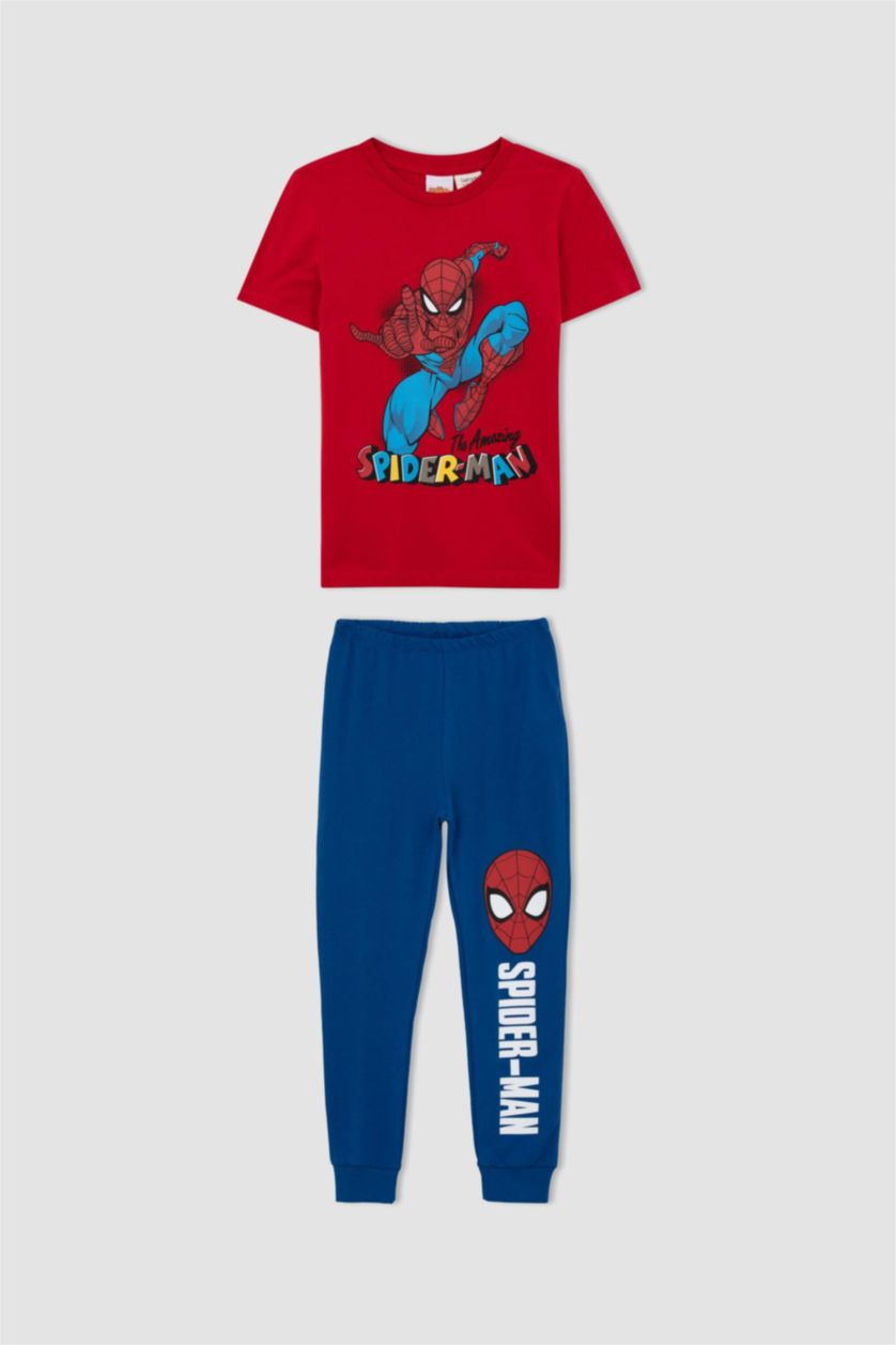 BOYS & TEENS Red Boy Regular Fit Marvel Spiderman Licensed Pajamas