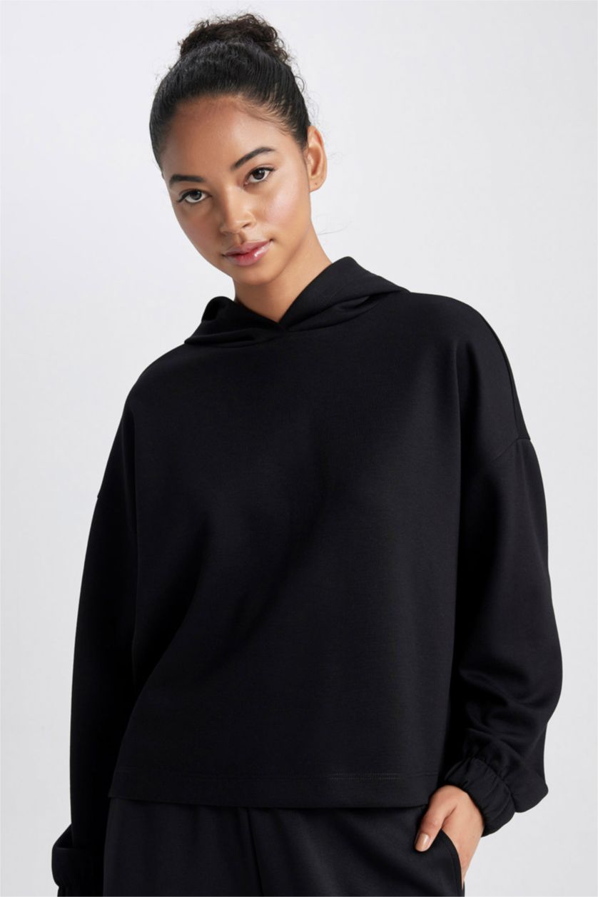 Kadın Siyah Oversıze Sweatshirt