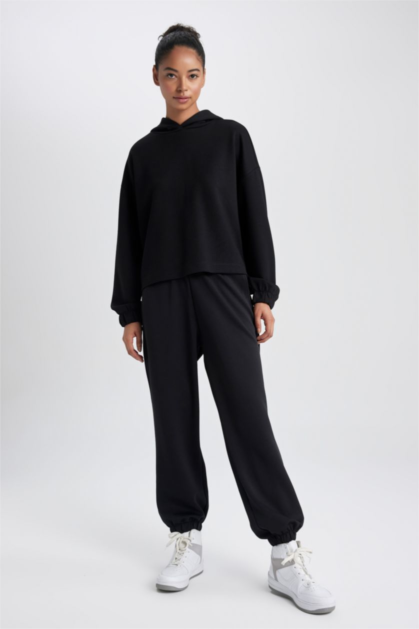 Kadın Siyah Oversıze Sweatshirt